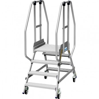 Лестница - платформа KRAUSE STABILO двухсторонняя, ограждение 1,1 м, 4 ступени Лестница - платформа KRAUSE STABILO двухсторонняя, ограждение 1,1 м, 4 ступени