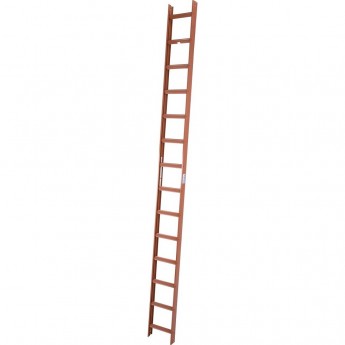 Стационарная лестница KRAUSE для крыши, красная 14 ступеней