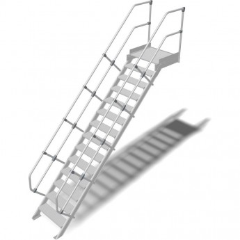 Трап с платформой 14 ступеней 800 мм 45 градусов KRAUSE STABILO 824431 Трап с платформой 14 ступеней 800 мм 45 градусов KRAUSE STABILO 824431