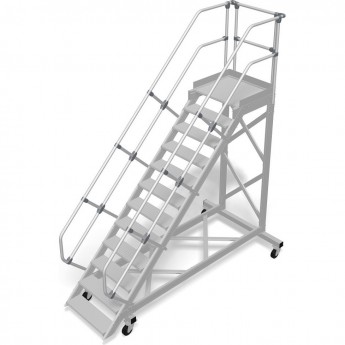 Трап с платформой передвижной KRAUSE 12 ступеней, ширина 800 мм 60°