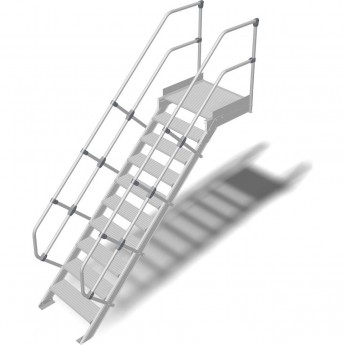 Трап с платформой стационарный KRAUSE 10 ступеней, ширина 600 мм 60°