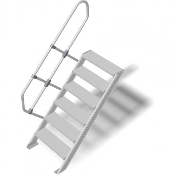 Трап с платформой стационарный KRAUSE 6 ступеней, ширина 800 мм 45°